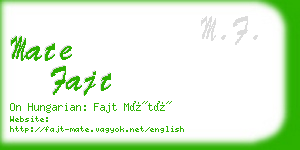 mate fajt business card